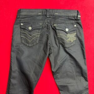 VTG Y2K Mek Denim Bulgan Cigarette Black Slim Fit Jeans Mens 30x27 Contrast Wax